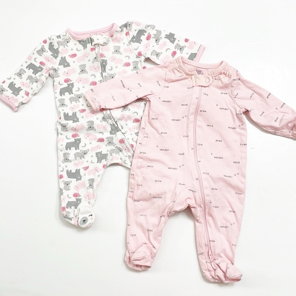 Carter's baby girls zip up footies